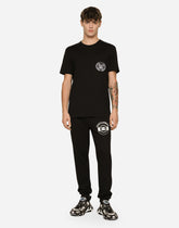 Jersey jogging pants with DG logo print - | Dolce & Gabbana