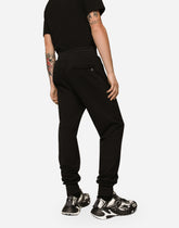 Jersey jogging pants with DG logo print - | Dolce & Gabbana