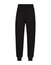 Jogging pants with rhinestone-detailed DG patch - | Dolce & Gabbana