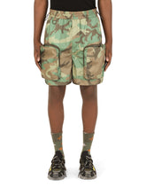 Nylon cargo shorts with camouflage print - | Dolce & Gabbana