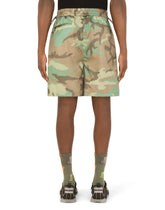 Nylon cargo shorts with camouflage print - | Dolce & Gabbana