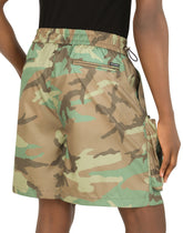 Nylon cargo shorts with camouflage print - | Dolce & Gabbana