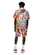 Crochet jogging shorts with carretto print - | Dolce & Gabbana