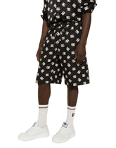 Cotton shorts with DG Monogram - | Dolce & Gabbana