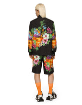 Cotton jogging shorts with Hawaiian print - | Dolce & Gabbana