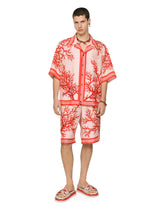 Coral-print silk jogging shorts - | Dolce & Gabbana