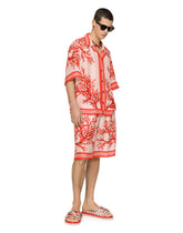 Coral-print silk jogging shorts - | Dolce & Gabbana