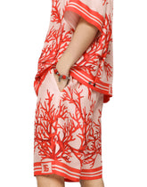 Coral-print silk jogging shorts - | Dolce & Gabbana