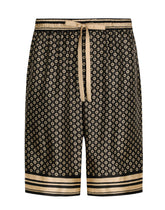 Silk twill jogging shorts with DG logo print - | Dolce & Gabbana