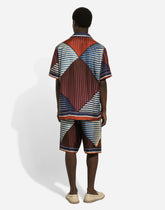 Printed silk jogging shorts - | Dolce & Gabbana