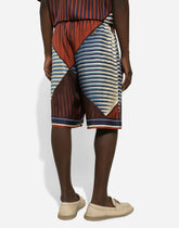 Printed silk jogging shorts - | Dolce & Gabbana