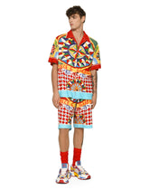 Terry jersey jogging shorts with carretto print - | Dolce & Gabbana