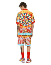 Terry jersey jogging shorts with carretto print - | Dolce & Gabbana