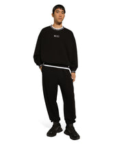 Cotton jogging pants with logo print - | Dolce & Gabbana