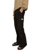 Cotton cargo pants with brand plate - | Dolce & Gabbana