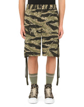 Cotton shorts with camouflage print - | Dolce & Gabbana