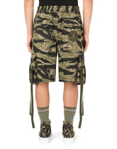 Cotton shorts with camouflage print - | Dolce & Gabbana