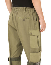 Cotton cargo pants with laces - | Dolce & Gabbana