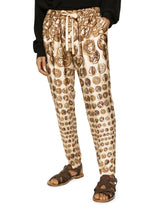 Coin print silk twill jogging pants - | Dolce & Gabbana