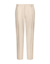 Linen pants with stretch waistband - | Dolce & Gabbana
