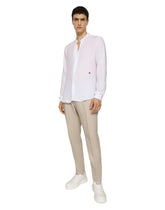 Linen pants with stretch waistband - | Dolce & Gabbana
