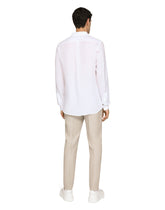 Linen pants with stretch waistband - | Dolce & Gabbana