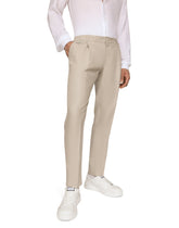 Linen pants with stretch waistband - | Dolce & Gabbana