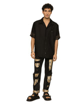 Jeans with coin print silk twill interior - | Dolce & Gabbana