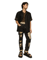 Jeans with coin print silk twill interior - | Dolce & Gabbana