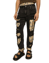 Jeans with coin print silk twill interior - | Dolce & Gabbana