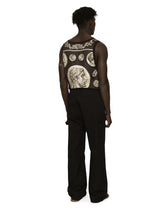 Stretch cotton worker pants with brand plate - | Dolce & Gabbana