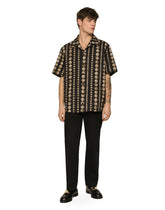 Coin detail cotton gabardine pants - | Dolce & Gabbana