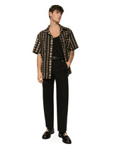 Coin detail cotton gabardine pants - | Dolce & Gabbana