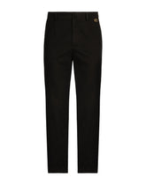 Coin detail cotton gabardine pants - | Dolce & Gabbana