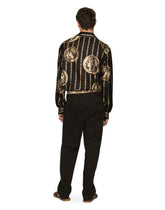 Stretch drill pants with logo label - | Dolce & Gabbana
