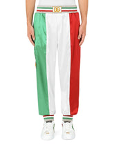 Satin jogging pants with DG patch - | Dolce & Gabbana