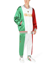 Satin jogging pants with DG patch - | Dolce & Gabbana