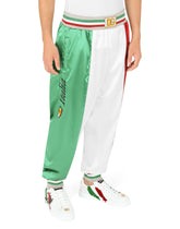 Satin jogging pants with DG patch - | Dolce & Gabbana