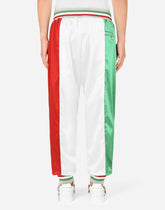 Satin jogging pants with DG patch - | Dolce & Gabbana