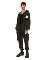Washed jersey cargo pants with logo - | Dolce & Gabbana