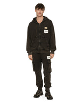 Washed jersey cargo pants with logo - | Dolce & Gabbana