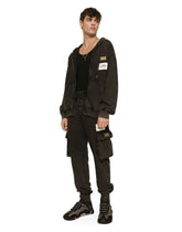 Washed jersey cargo pants with logo - | Dolce & Gabbana