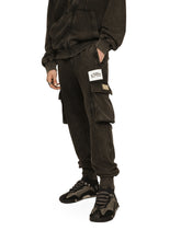 Washed jersey cargo pants with logo - | Dolce & Gabbana