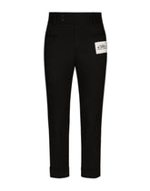 Stretch drill pants with Re-Edition label - | Dolce & Gabbana