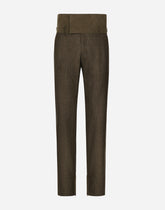 Glen plaid pants with fustian details - | Dolce & Gabbana