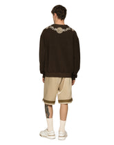 Silk Bermuda jogging shorts with logo print and appliqué - | Dolce & Gabbana