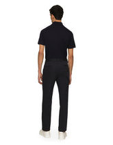 Stretch cotton pants with branded tag - | Dolce & Gabbana