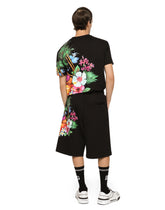 Jersey jogging shorts with Hawaiian DG logo - | Dolce & Gabbana