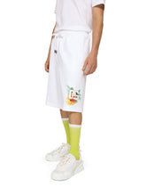 Jersey jogging shorts with Hawaiian DG embroidery - | Dolce & Gabbana