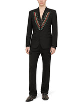 Stretch wool pants with side bands - | Dolce & Gabbana